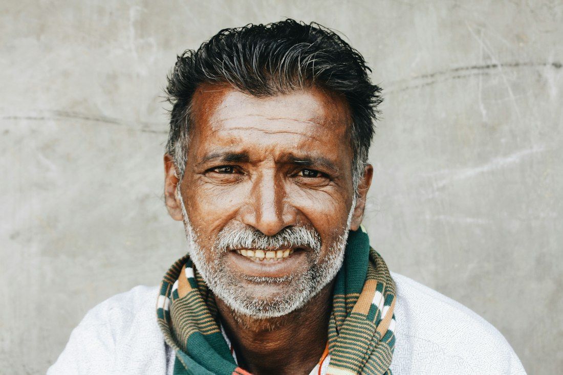 Smiling elderly man