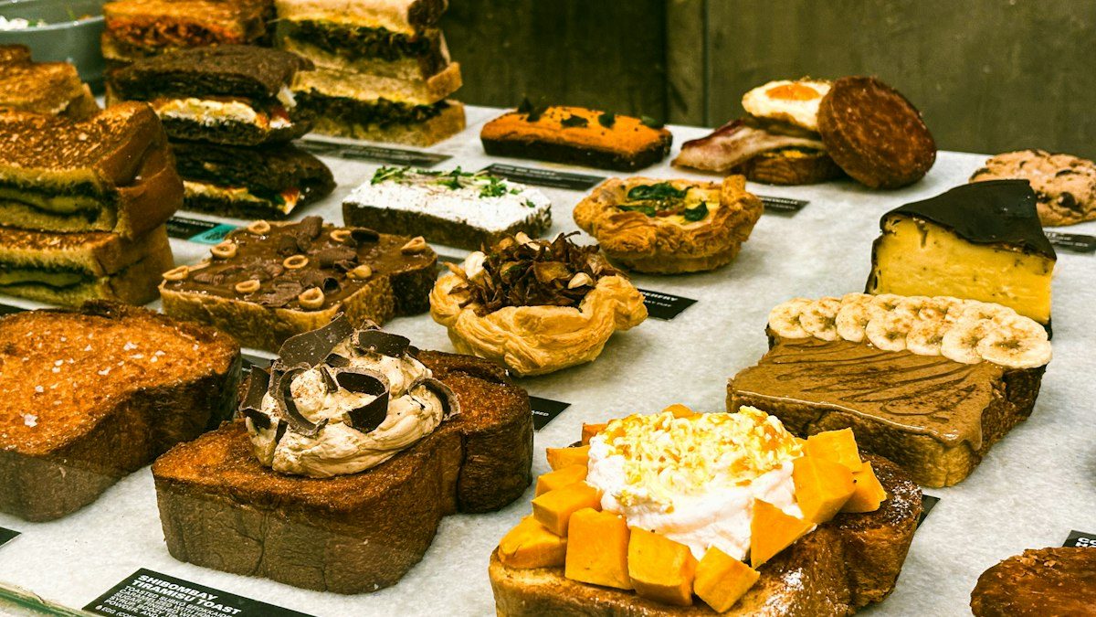 Display of freshly baked pastries